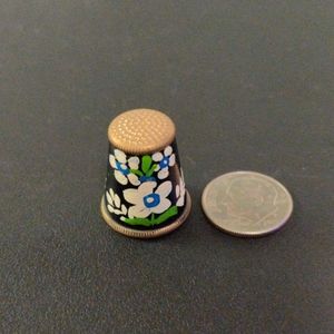 lightweight thimble, navy with flowers